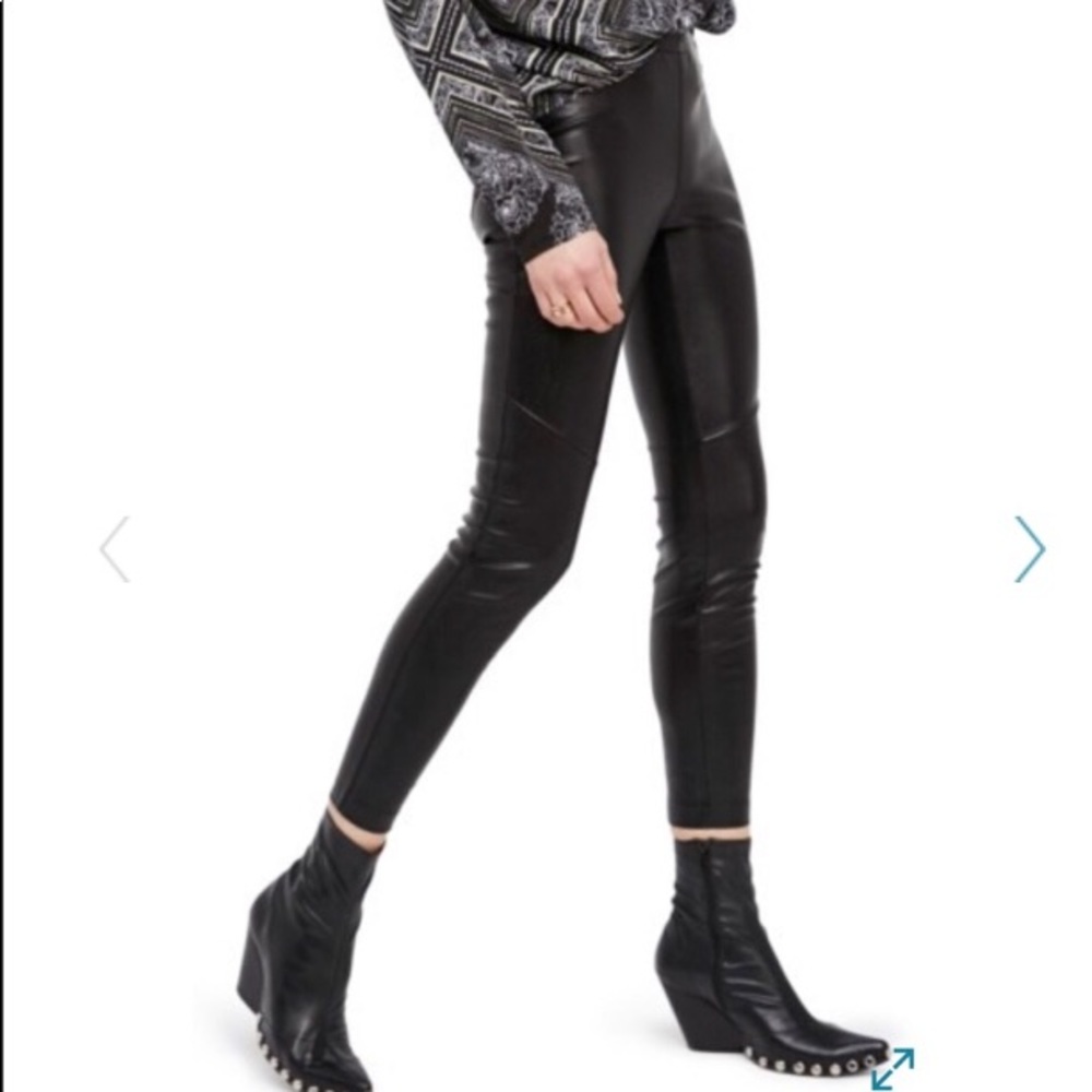 leather free people high waisted leggings